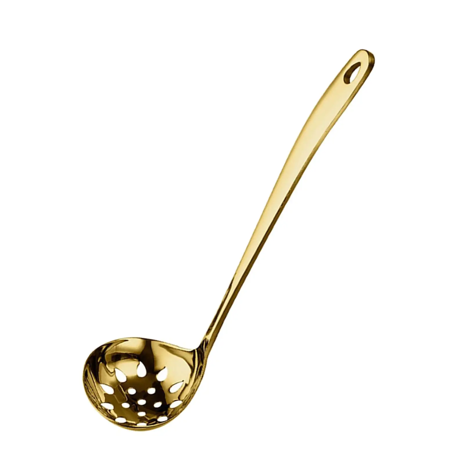 Cooking Spoon Hanging 10.6`` Stainless Steel Portable Multipurpose Cooking Ladle for Trip Dumplings Banquet Soup Picnic