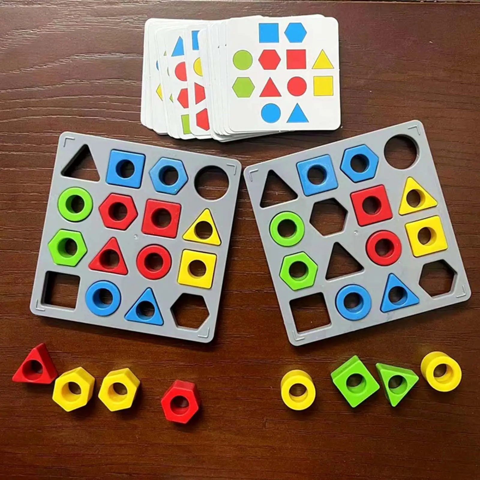 Color Sensory Educational Toy Shape Matching Game Color Learning Board Game for Kids 2 Players Toddlers Children 3-6 Years Old