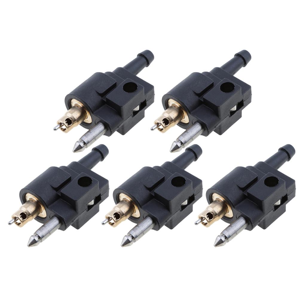 5Pcs 6mm Male Fuel Hose Line Connector Fittings For Yamaha Motors Pipe Black