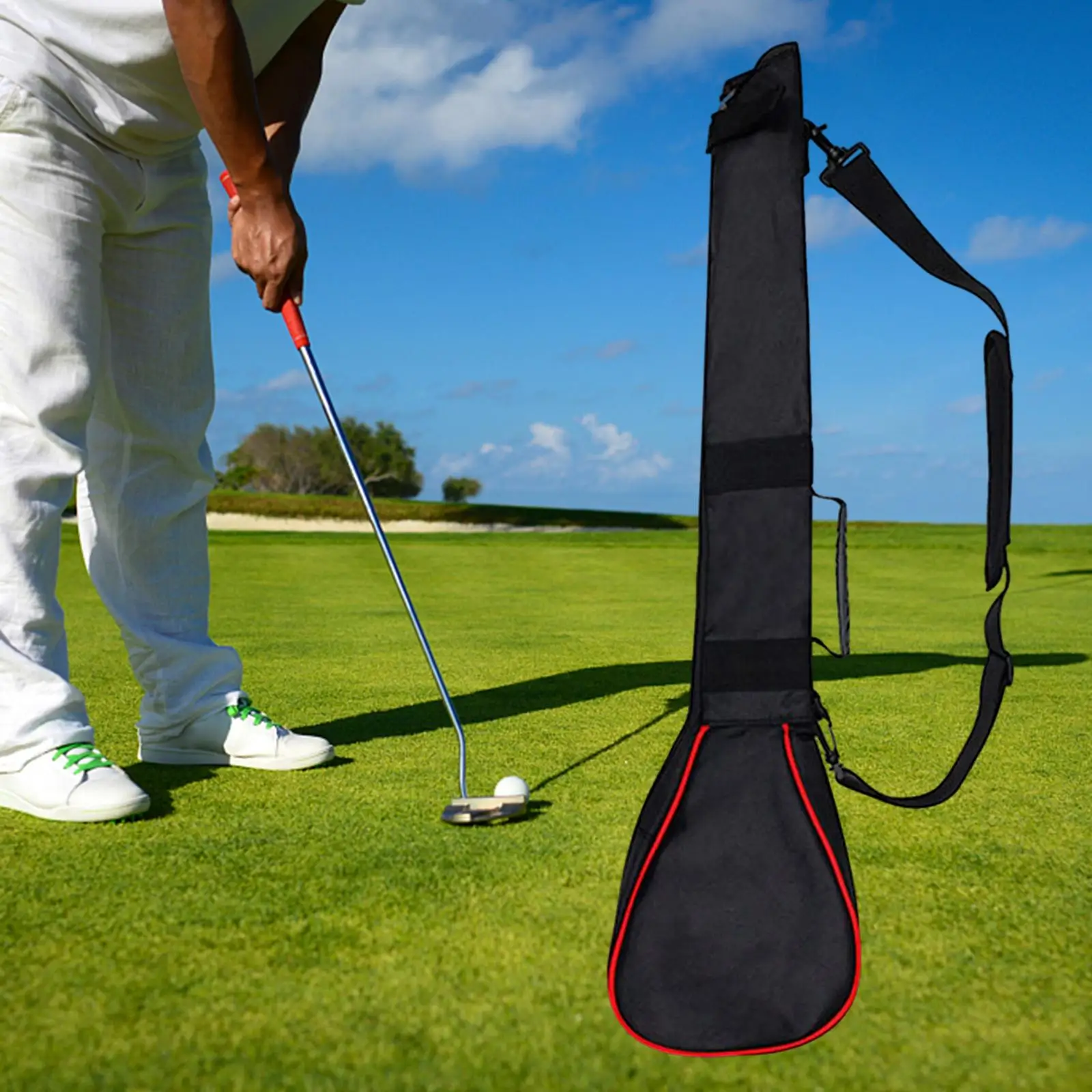 Golf Carry Bag Foldable Golf Club Bag Holding up to 3 Golf Clubs for Training Practice Outdoor Use Comfortable to Carry Durable