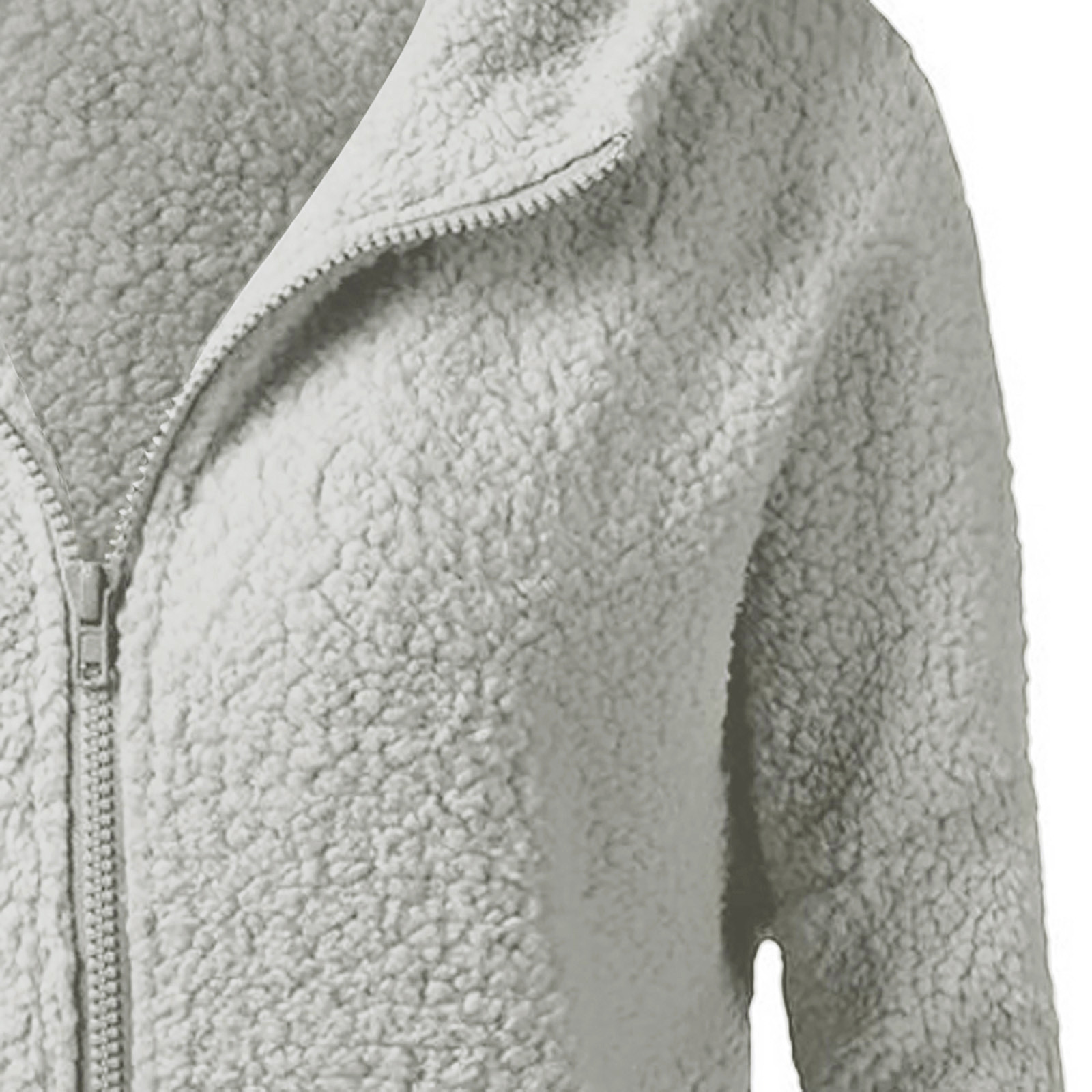 Title 19, Women Fleece Hooded Jacket Solid Lamb Cashmere ...