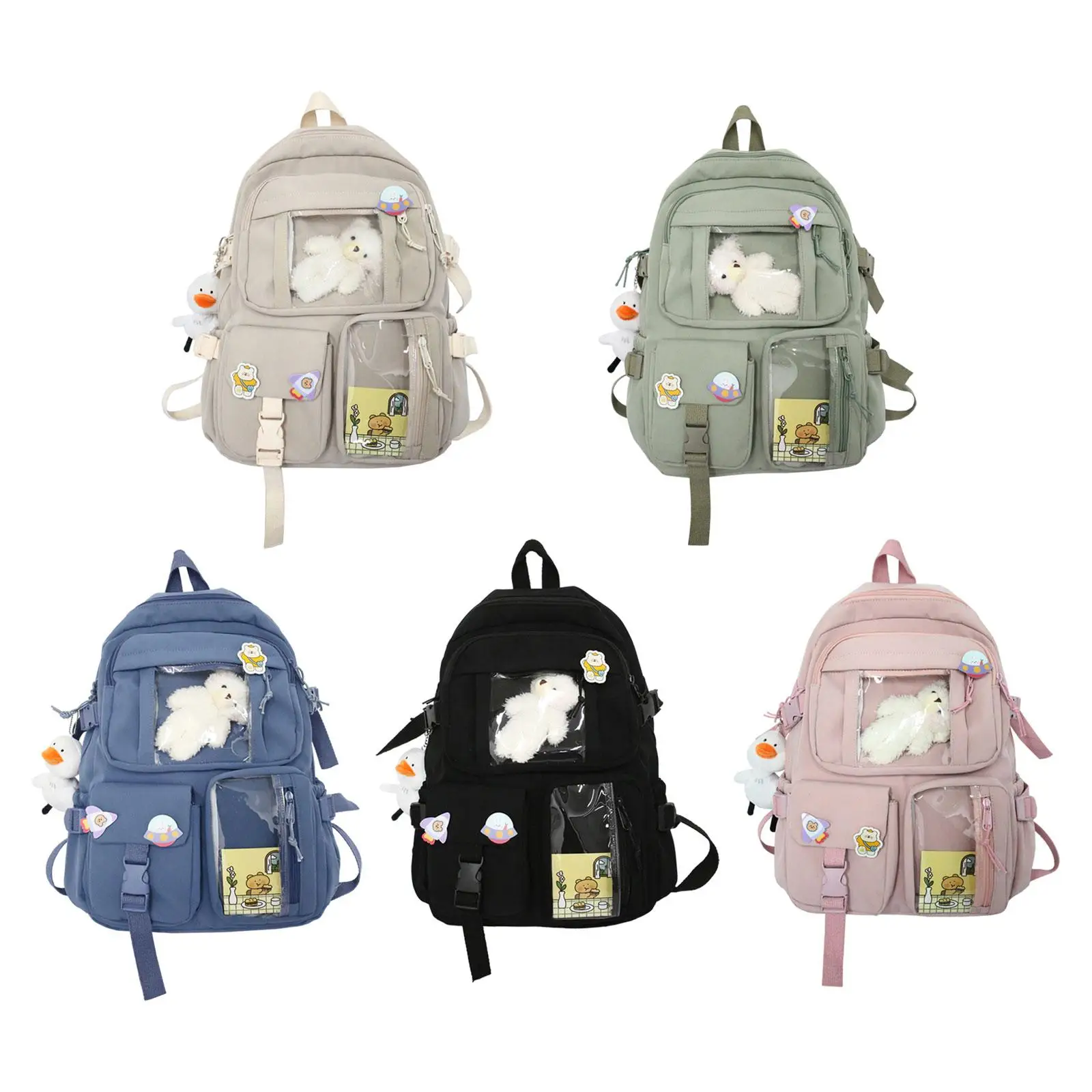 Women Backpack School Bag Large Capacity Multi Pocket Funny Daypack Travel Bag School Backpack for Girls Students Teenagers