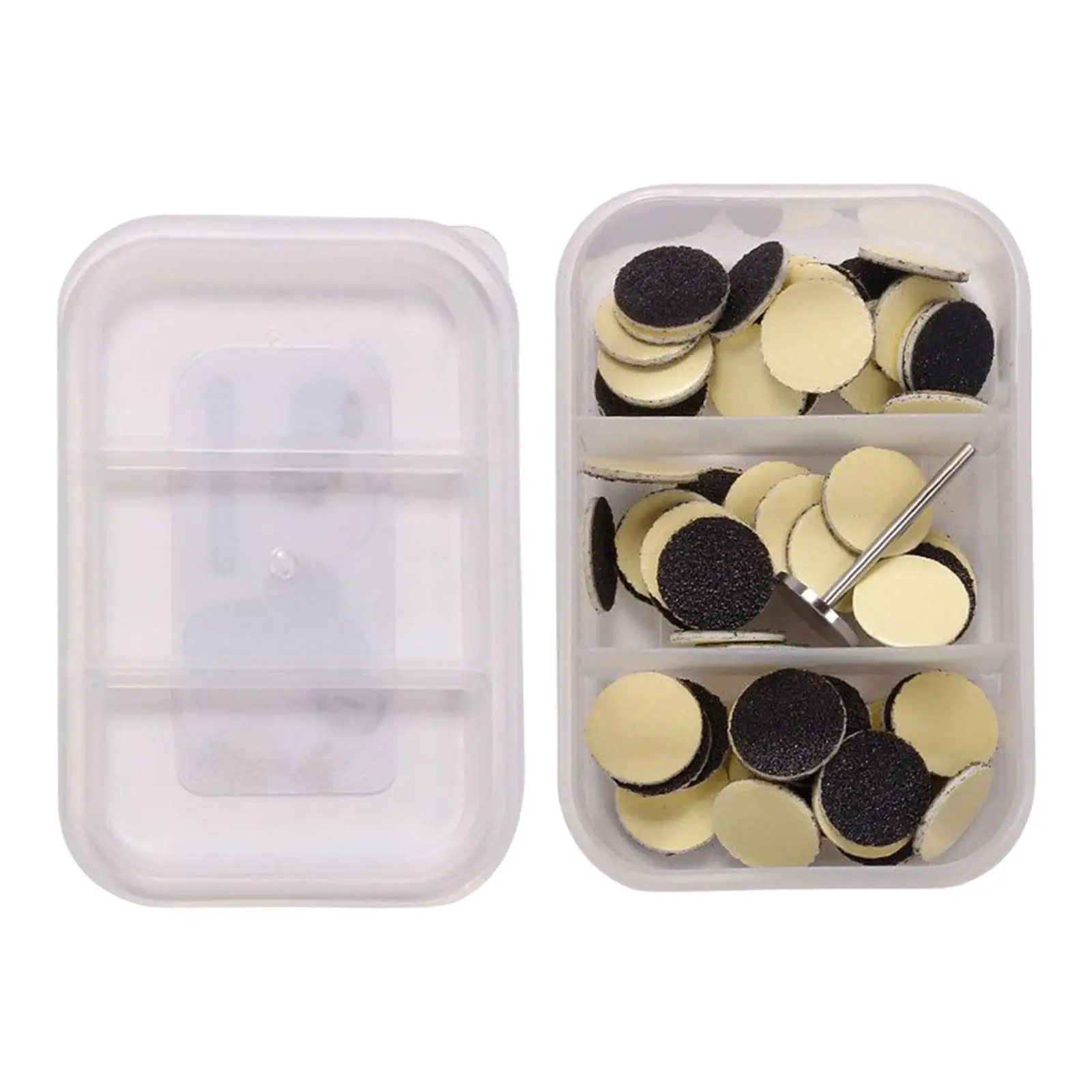 60 Pieces Replaceable Sanding Papers Self Adhesive with Storage Case Sanding Discs for Skin Electric Drill Grinder Rotary Tools