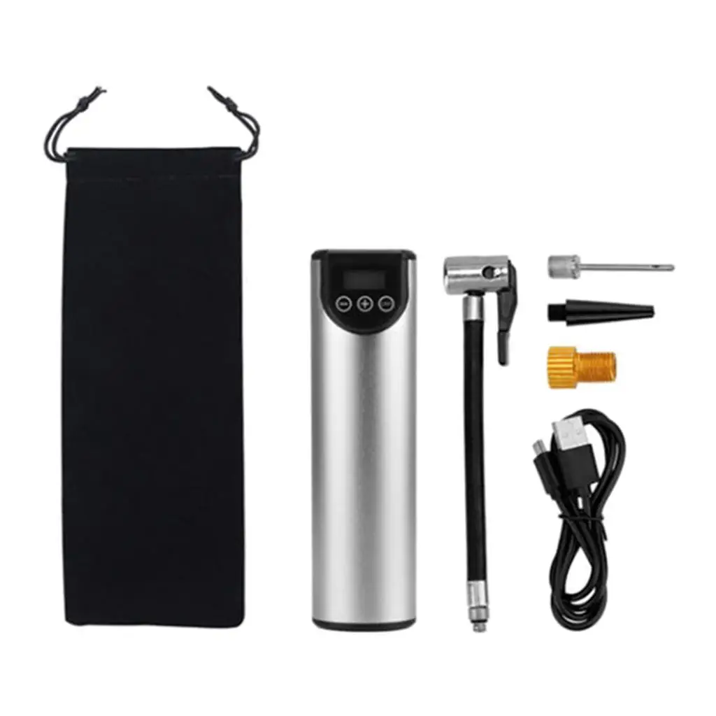 Portable air compressor, mini air pump, hand tire pump with digital LED light