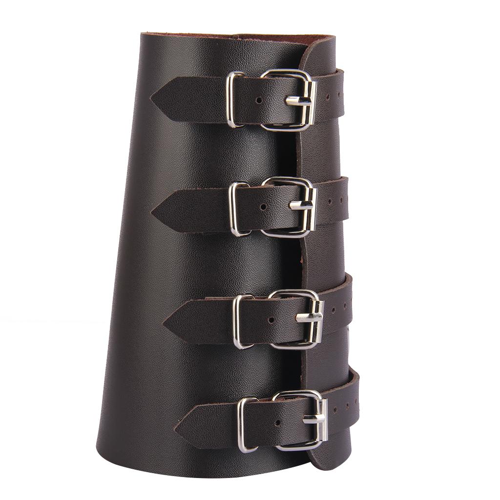 4 Layer Arm Armor Wide Belt Wrap Pu Leather Wristband Cuff Bracelet Bangle Adjustable Arm Warmer Gauntlet Bracer Protective