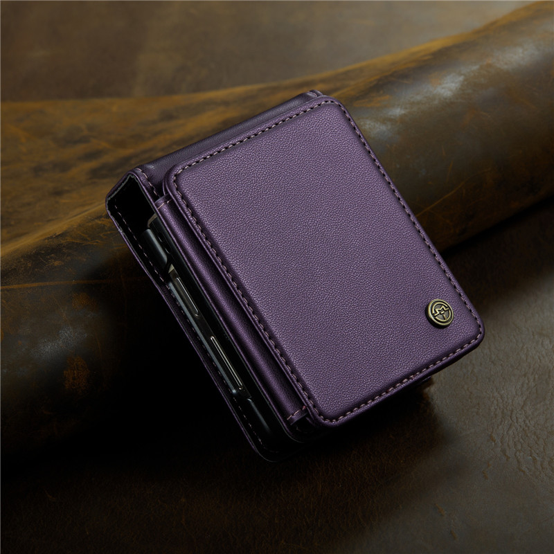 EUCAGR Luxury Magnetic Wallet PU Leather Case For Samsung Galaxy Z Flip 5 6 7 Card Solt Holder Pocket Cover For Galaxy Z Flip7 5