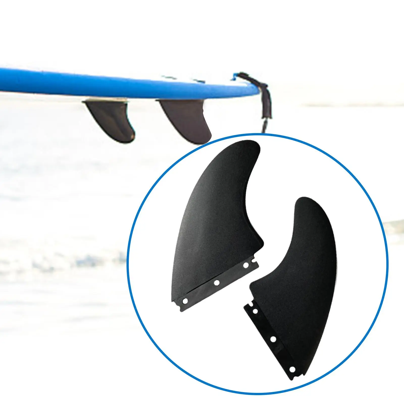 2Pcs Surfboard Fins Surf Board Tail Rudder Replacement Detachable Surfing Durable for Paddleboard Water Sports Canoe Accessories