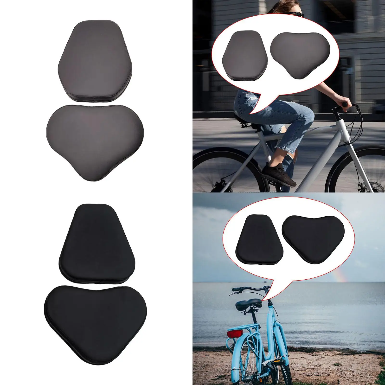 Bike Seat Cushion with Back Support Adult Saddle Cover