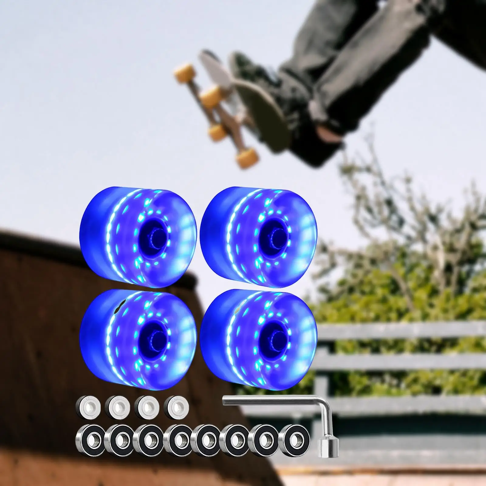 4Pcs Skate Wheel 45mm Double Row Skating Roller Skate Wheels for Outdoor