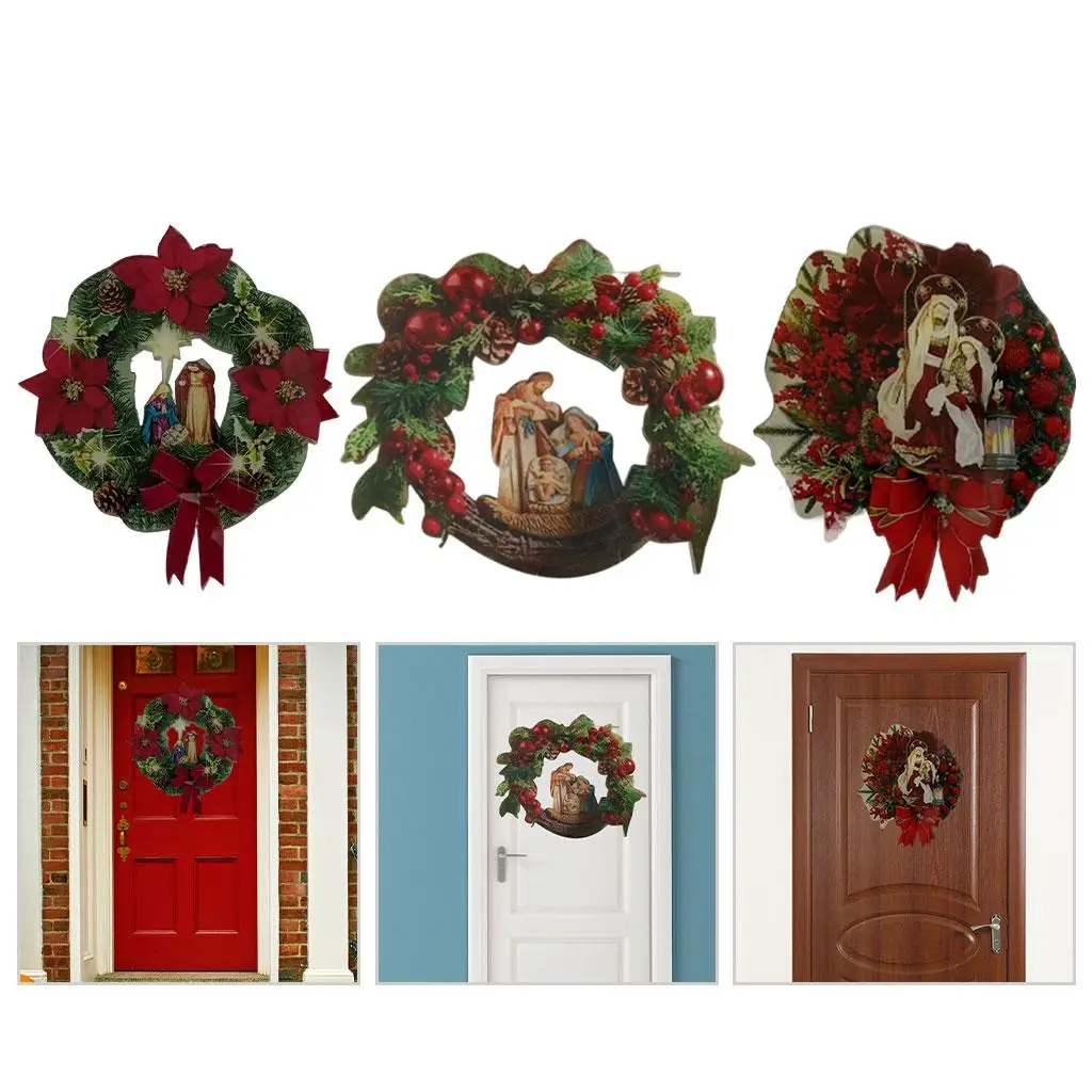 Decorative Christmas Wreath Garland Wreaths Holiday Wreath for Front Door