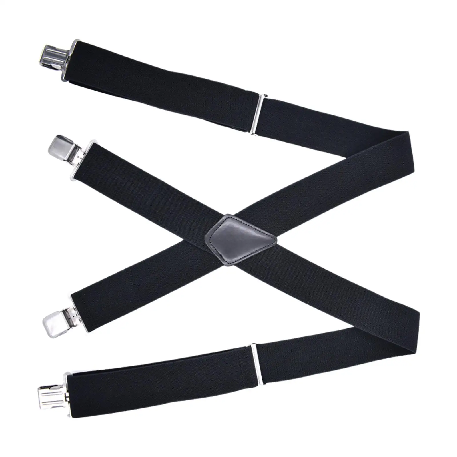 Men Suspenders Adjustable Clip Buttons Comfortable Elastic Straps Back Belt