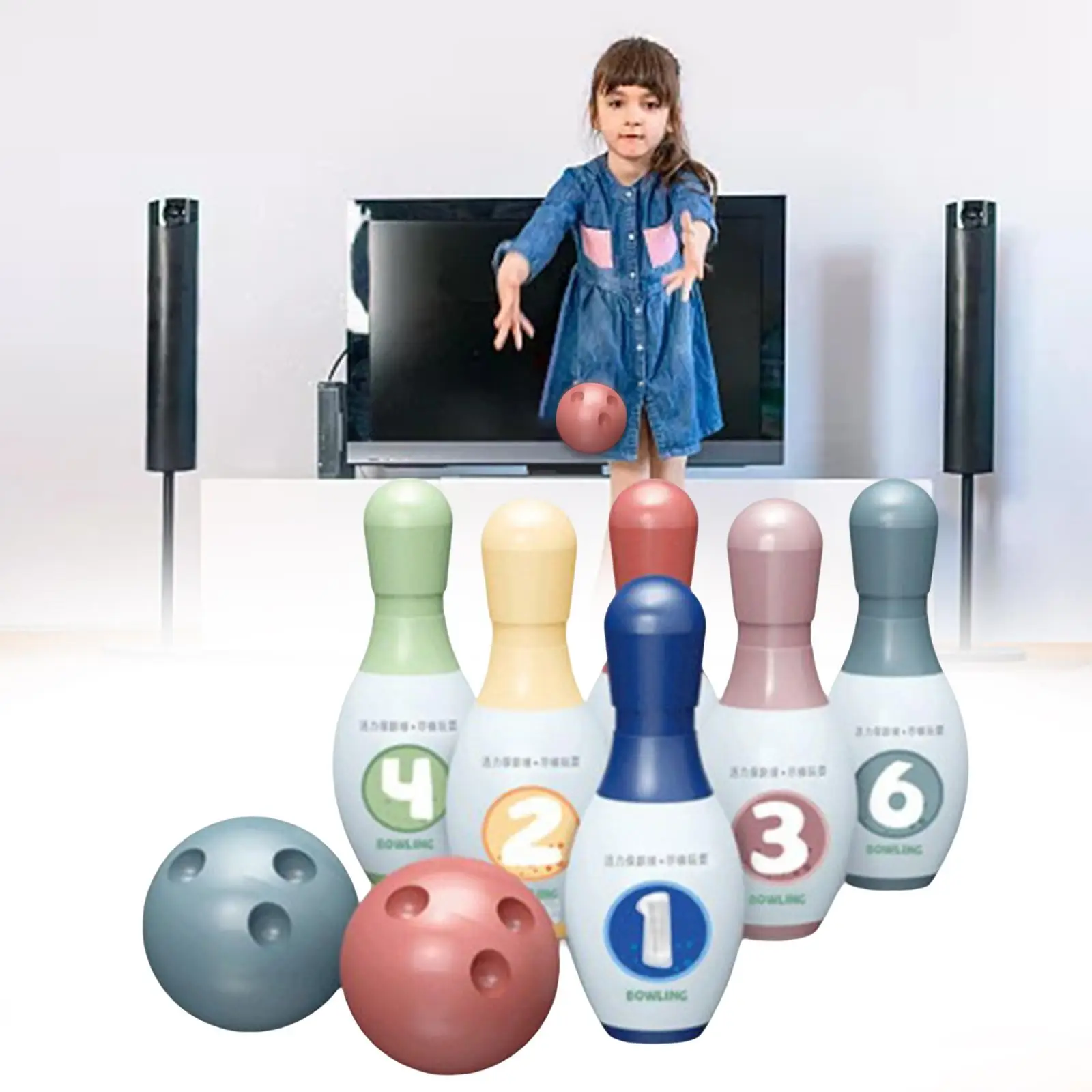 Kids Bowling Playset Indoor Games Outdoor Sport Game Toy Parent Child