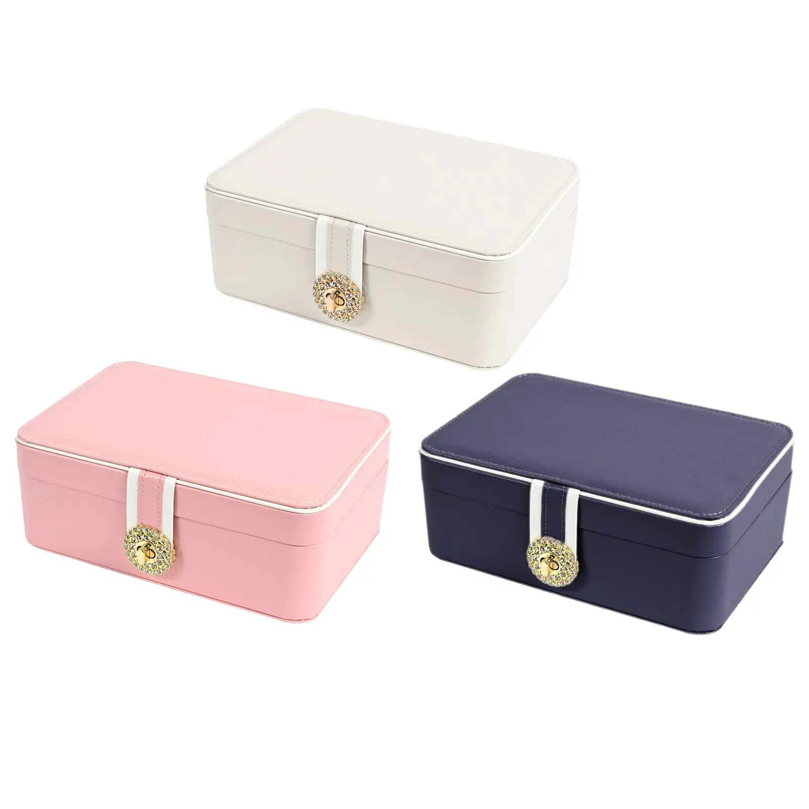 Jewelry Box PU Leather Jewelry Storage Holder for Stud Earrings Rings Bangle