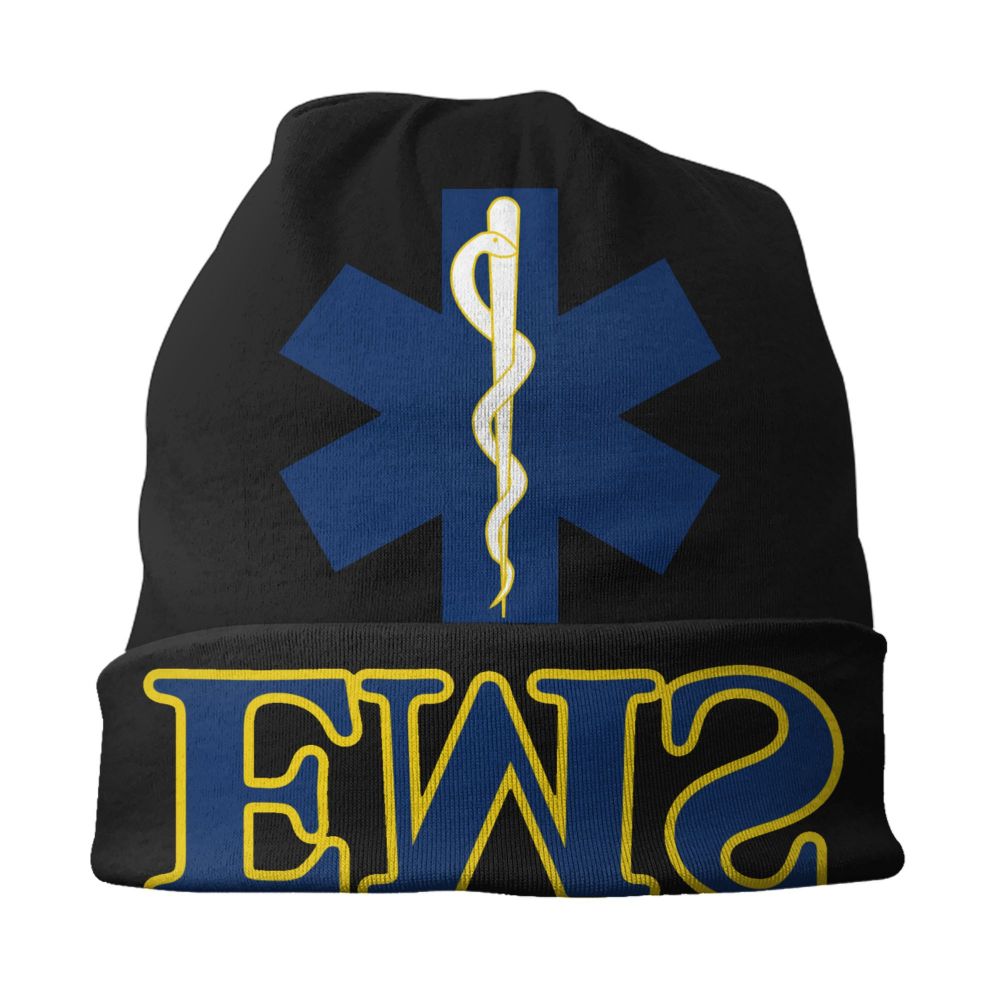 Star of Life Krankenwagen Medical Emt Herzschlag Logo Mütze Mütze Motorhaube Femme Strick mützen Hip Hop Outdoor Schädel Mützen Mützen – Detail 3