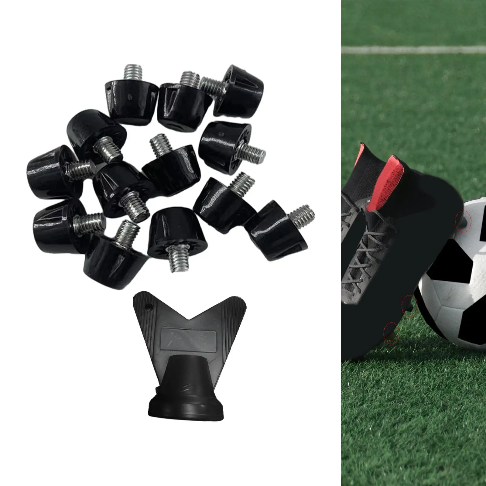12x Football Boot Spikes Professional Soccer Boot Cleats Thread Screw 5mm Dia Replacement Studs with Wrench Track Shoes Spikes