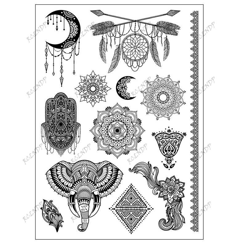 Wasserdicht Temporäre Tätowierung Aufkleber Bogen Knoten Sexy Spitze Schmetterling Blume Arm Bein Körper Kunst Flash Tattoo Gefälschte Tatto für Männer Frauen – Detail 7