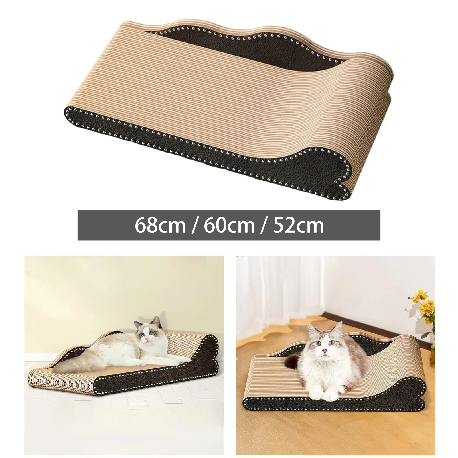 Cat Scratcher Lounge Cardboard Sofa Couch Cat Scratch Pad Corrugated Paper Furniture Protection Bed for Indoor Cats Kitten