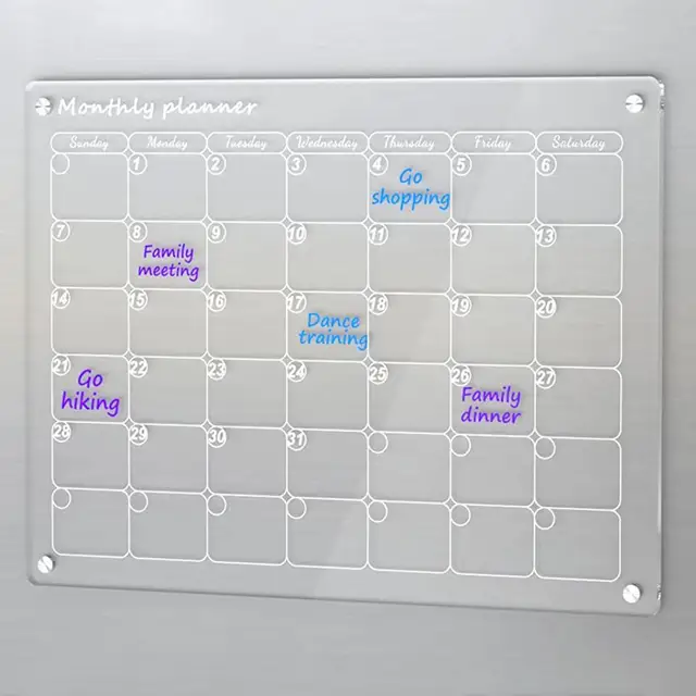 XTDMJ Lavagna calendario per frigorifero, calendario magnetico in acrilico  per frigorifero, calendario trasparente per mese, lavagna magnetica Monthly  for to-do List : : Cancelleria e prodotti per ufficio