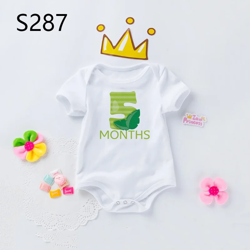 Monatliche Milestone Baby Wachsen Bodysuit Nette Tier 1-12 Monate Ein-Stücke Baby Dusche Geschenk Monat Bilder Monatliche overall Kleidung