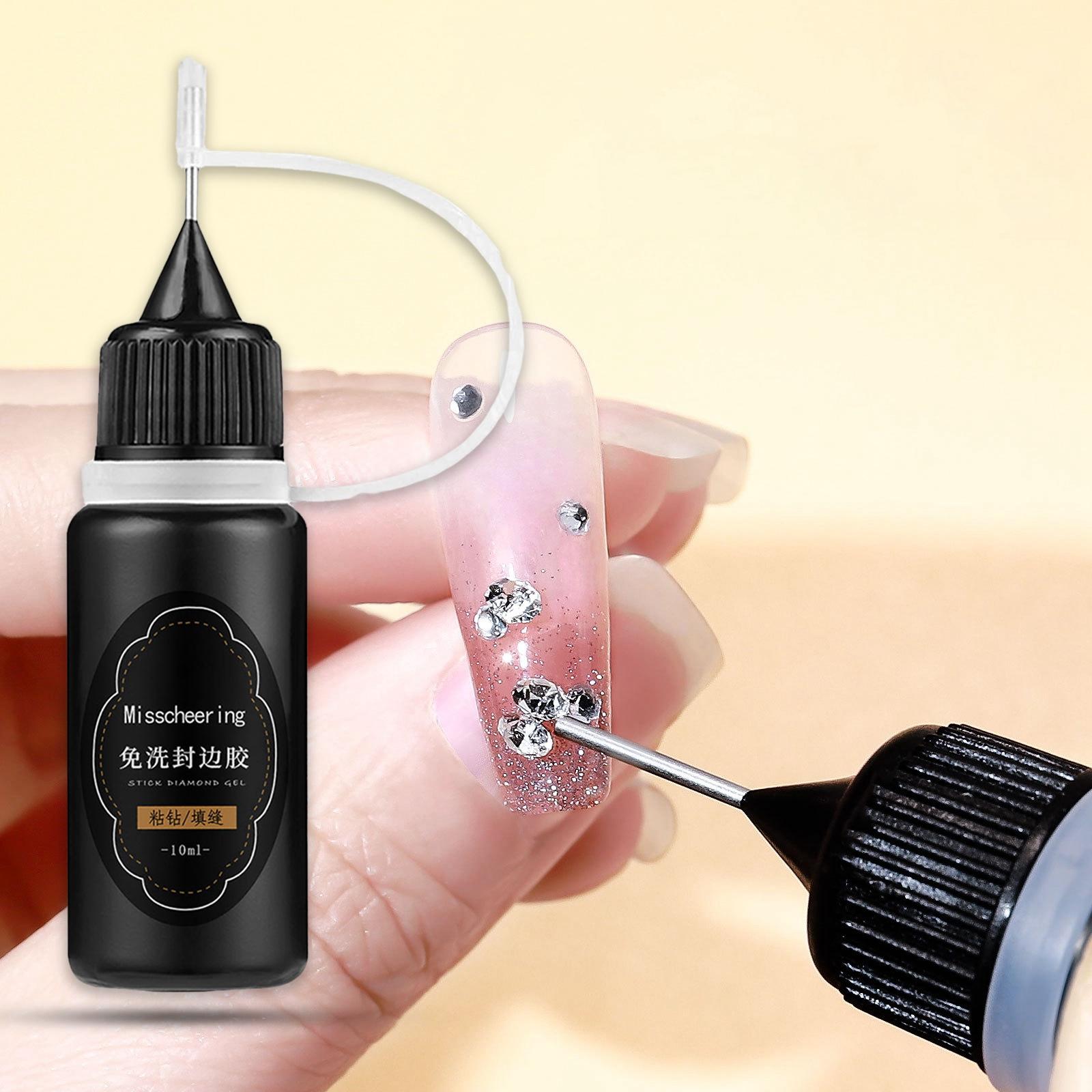 Nail Rhinestone Glue, Nail Foil Glue Pen Decoration Stick Clear for Salon