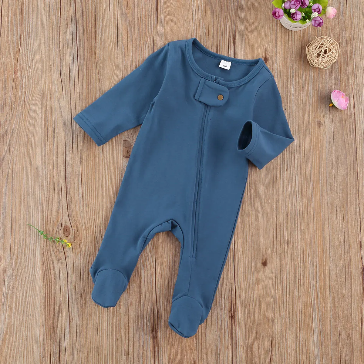 Ma&Baby 0-6M Newborn Infant Baby Boy Girl Jumpsuit Soft Long Sleeve Zipper Romper Autumn Spring Baby Clothing