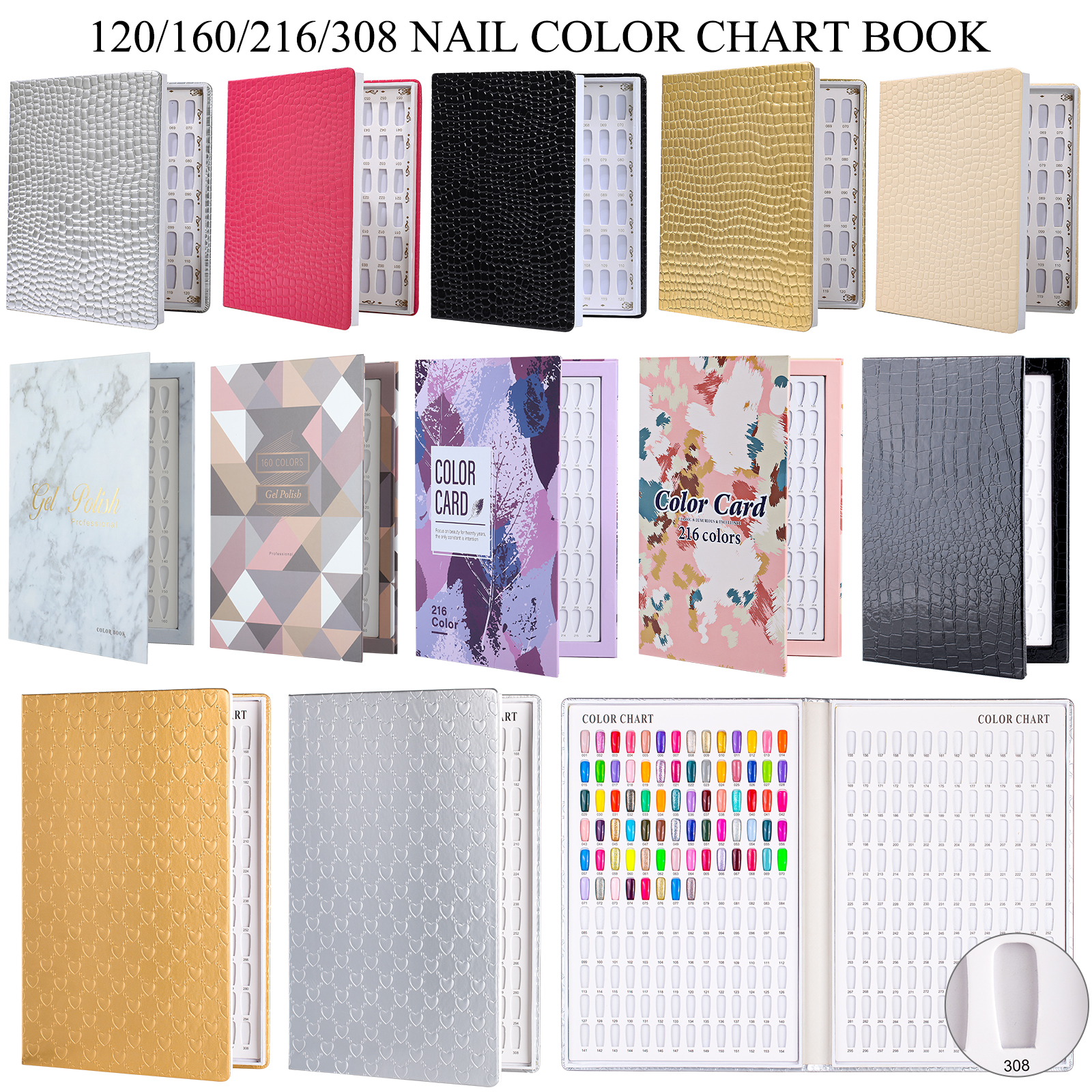 Best of 120 / 160 / 240 / 308 Nail Display Book Tips For Display Color Book Nail Polish Chart Polish Card Board Salon Showing Shelf Gel Swatch Reviews & Tips