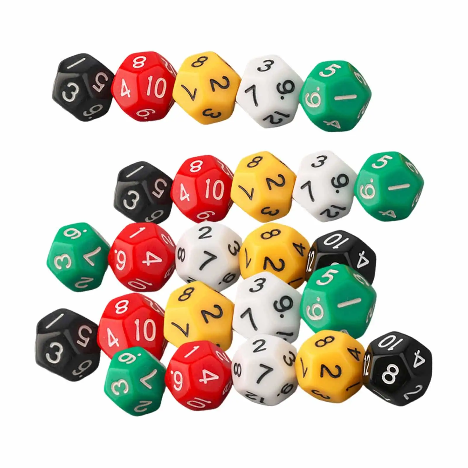 25x Polyhedral Dice Collectibles Acrylic Party Accessories Entertainment Toy Crafts Board Game Multisided Dice for Role Playing