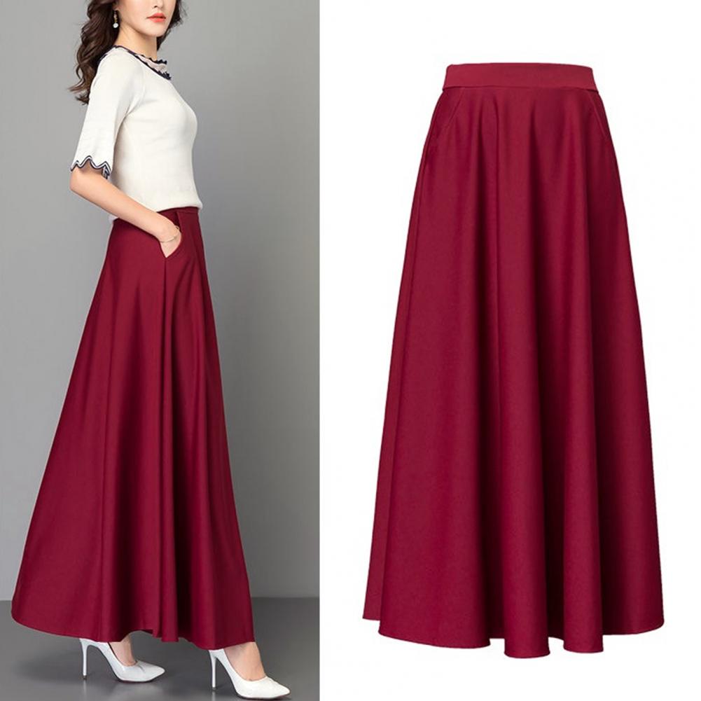 Title 5, Elegant Women Maxi Skirt High Waist Tummy Contr...