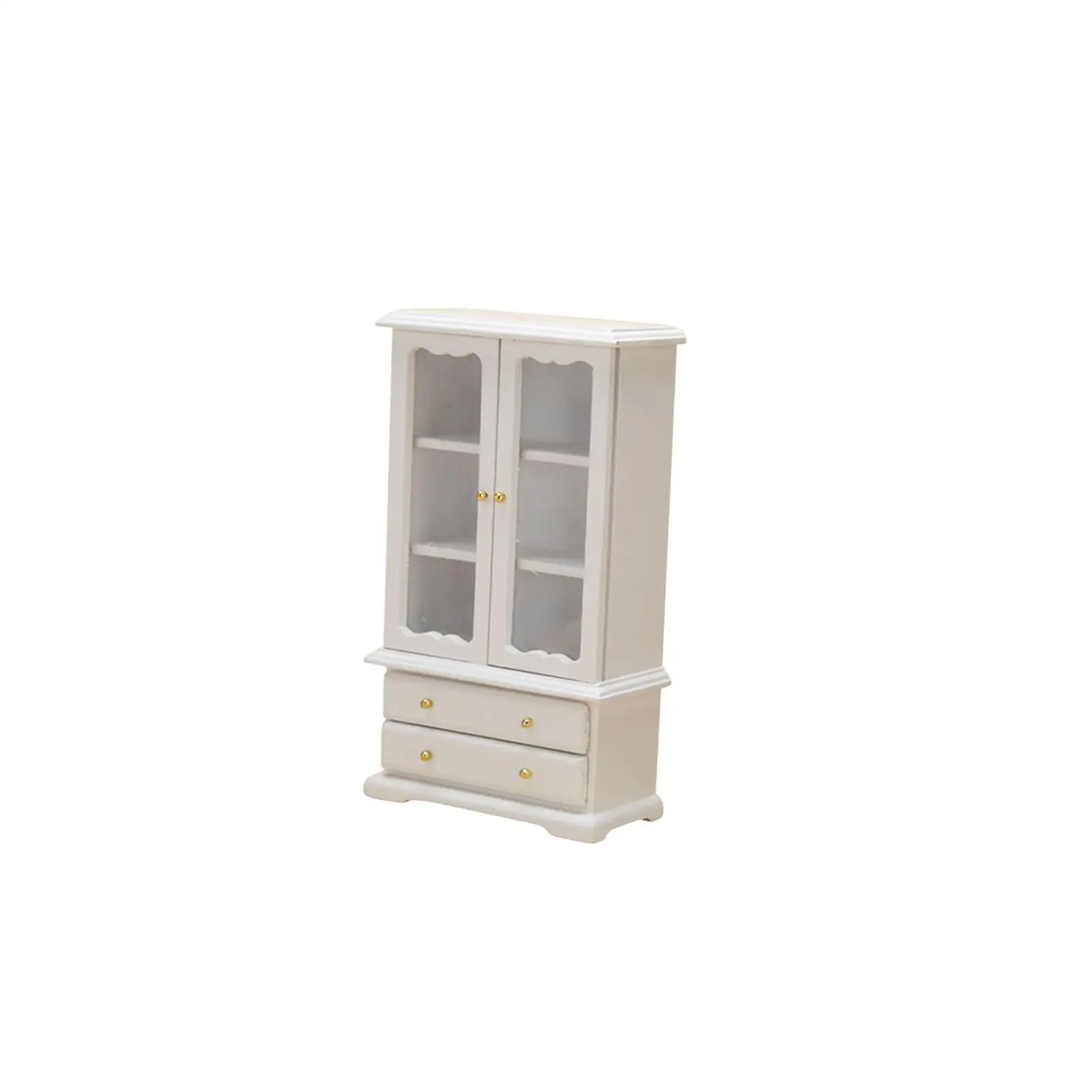 1:12 Dollhouse Book Shelving with Drawers Model Wooden.7x3.7x15cm