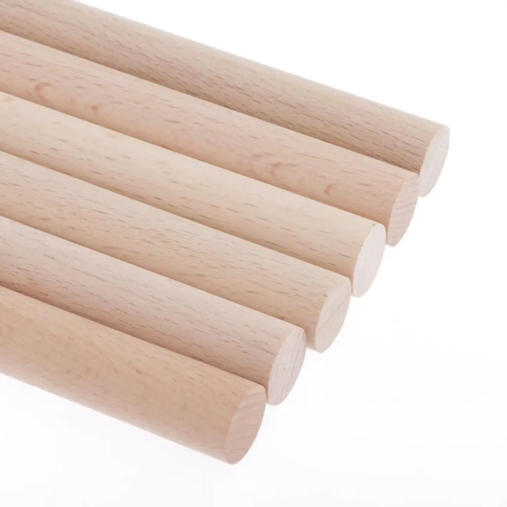 6Pcs Wooden Dowel Rods - Unfinished Hardwood Dowels for Crafts & Woodworking Assorted Size 2500mm