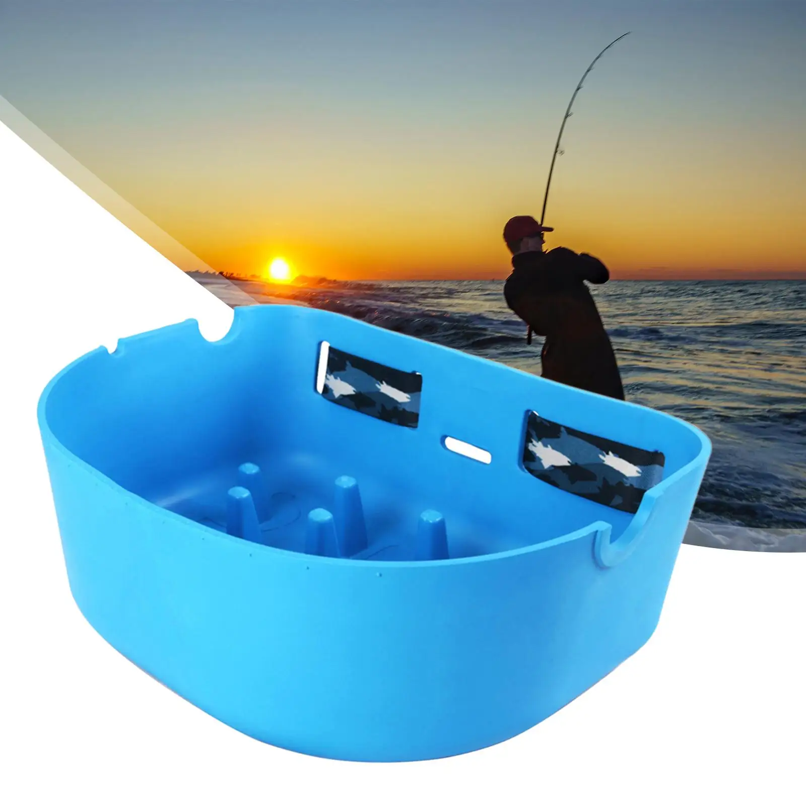 Multifunctional Fly Fishing Stripping Basket Easy-Empty Fishing Line Tray W/ Wide Belt Super Light Line Basket for Fishing Boat