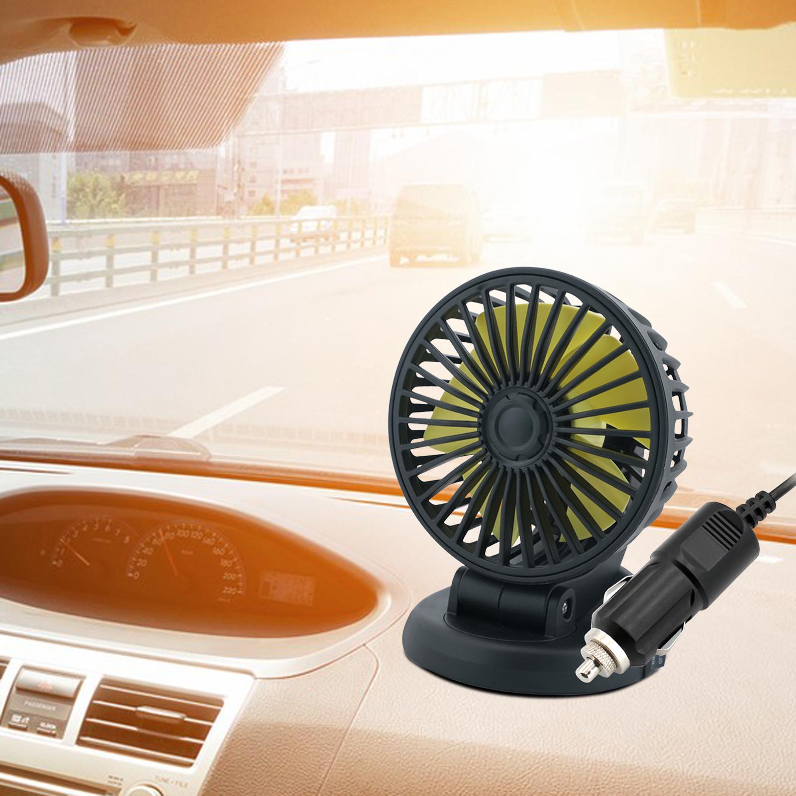 Rotatable Portable Fan for Car 2 Speeds Adjustable Air Circulation Fan Car Cooling Fan for Boat RV Vehicle SUV Truck