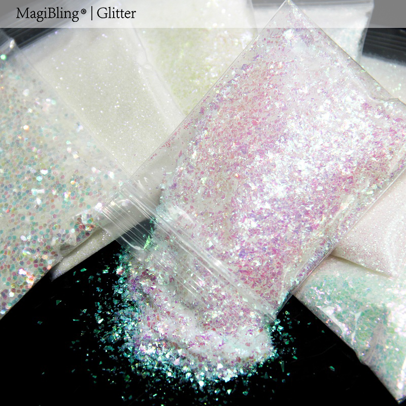 Best of White Iridescent Nail Glitter AB Color Shiny Mermaid Sequins Mirror Irregular Slices 3D Flakes Paillettes Nail Art Decorations Reviews & Tips