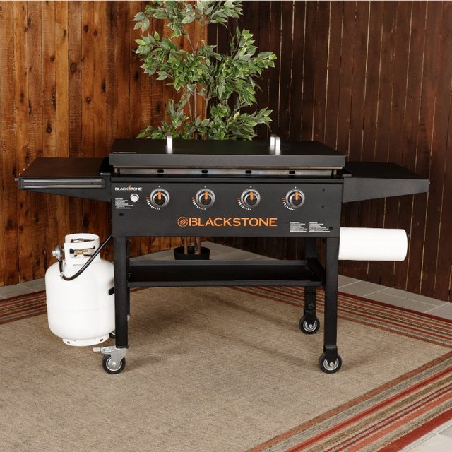 4-Burner Flat Top Gas Grill 52000-BTU Propane Fueled Professional Outdoor  Griddle 36inch Backyard Cooking with Side Table, Black - AliExpress