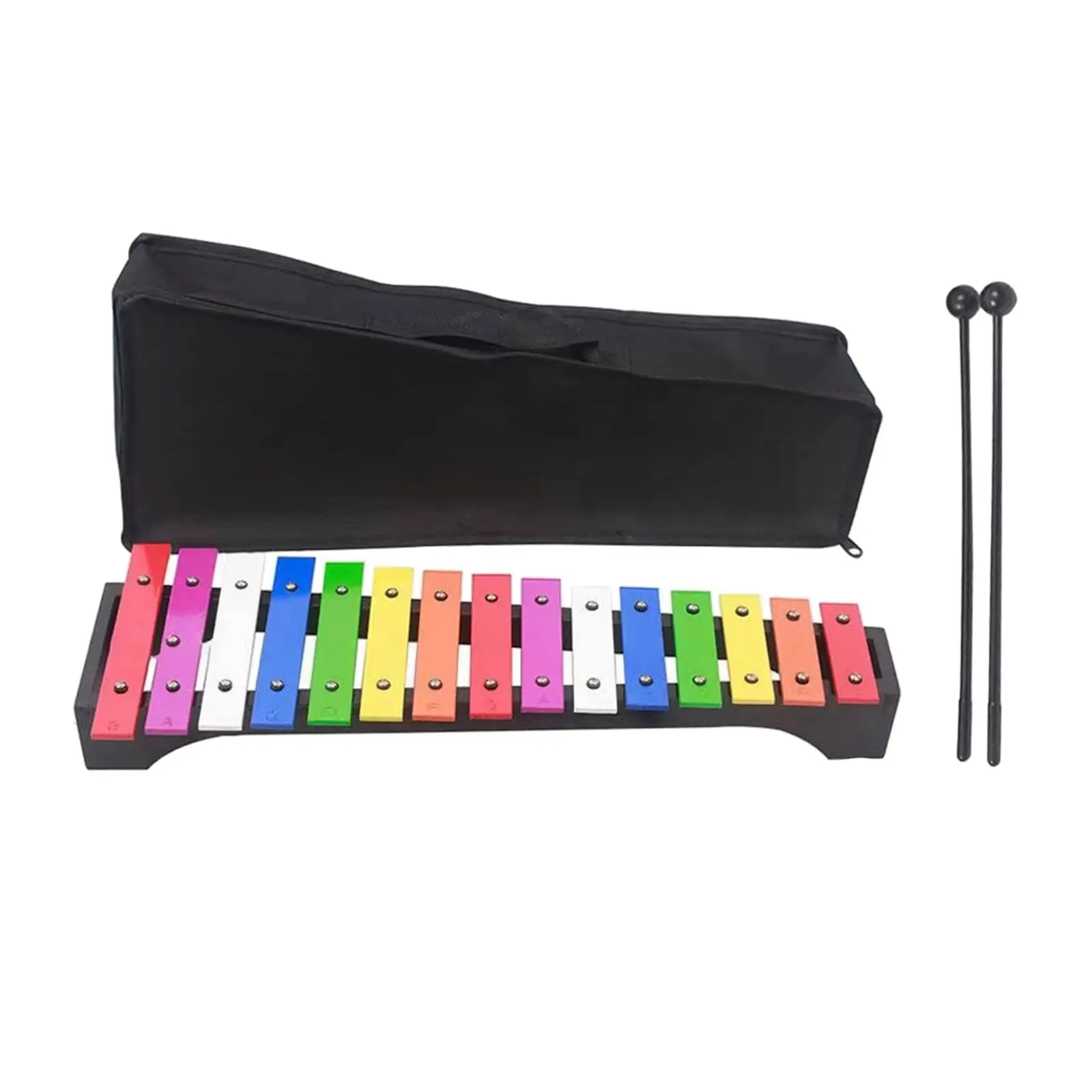 15 Note Metal Xylophone Metal Hand Percussion Hand Knock Piano Toy for Family Sessions Event Outside School Orchestras Concert