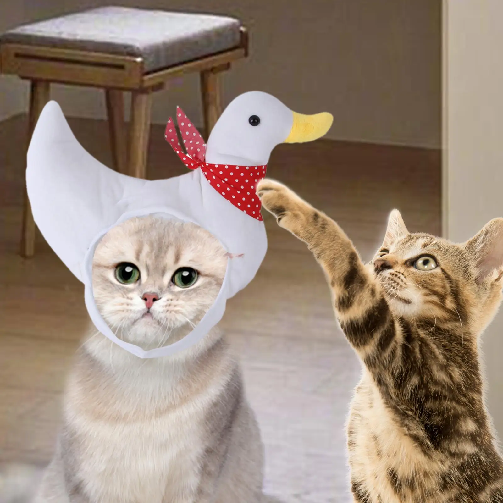 Duck Shape Pet Hat, Funny Caps Kitten Hat Puppy Headgear for Photo Props Cat Costumes