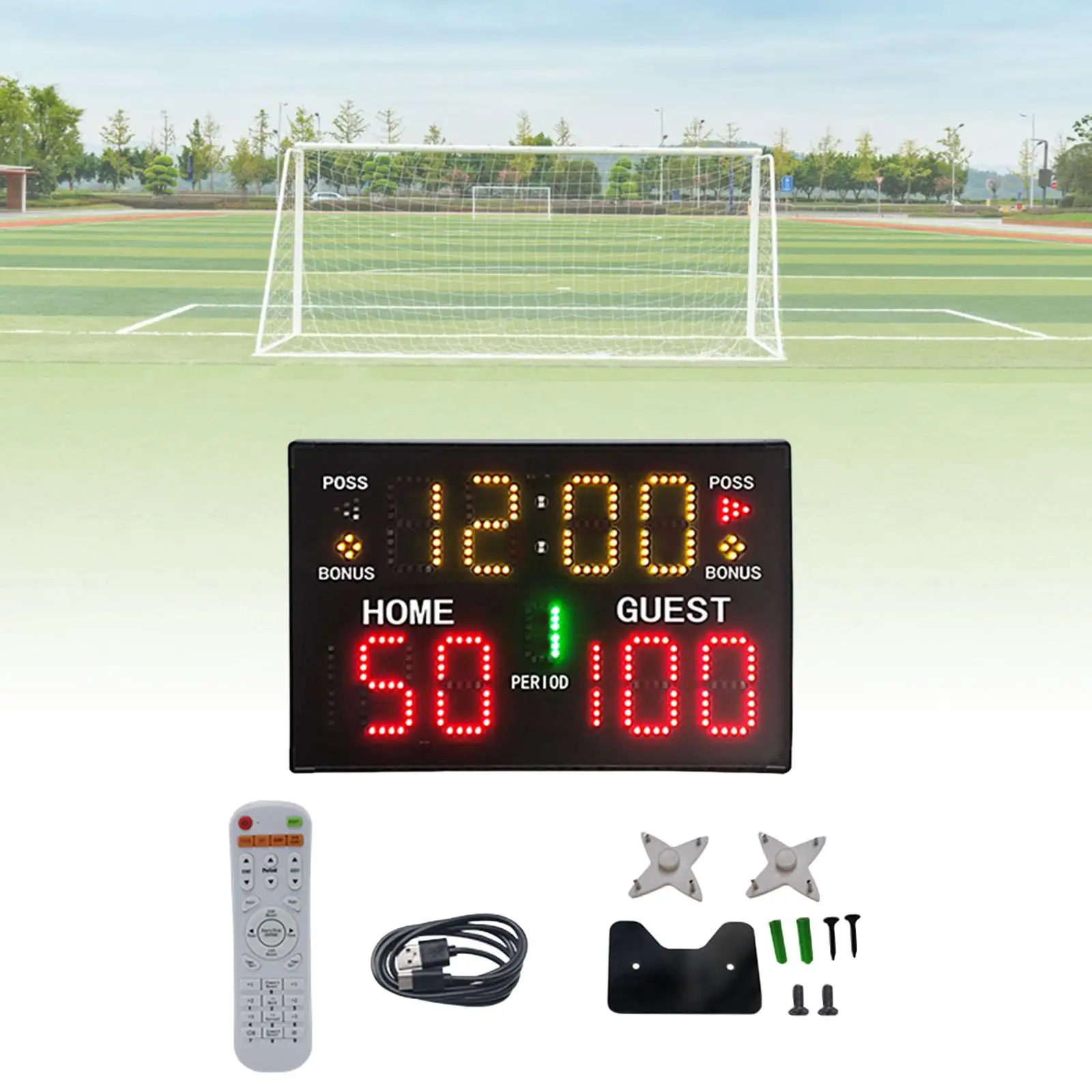 Electronic Scoreboard Battery Operated Wall Mounted Score Clock for Tennis