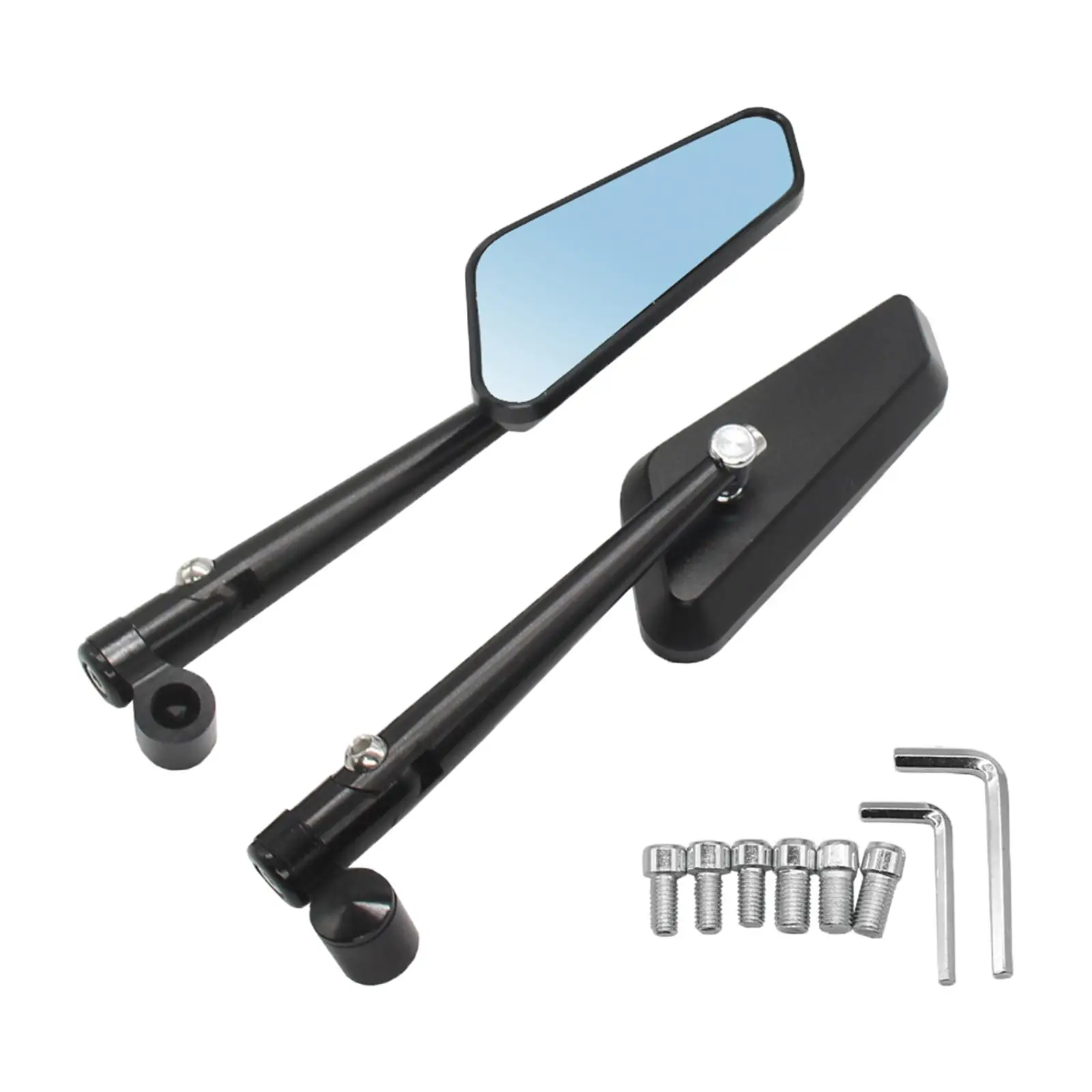 Motorcycle CNC Aluminum Rearview Mirrors Adjustable Anti Glare Glass Durable