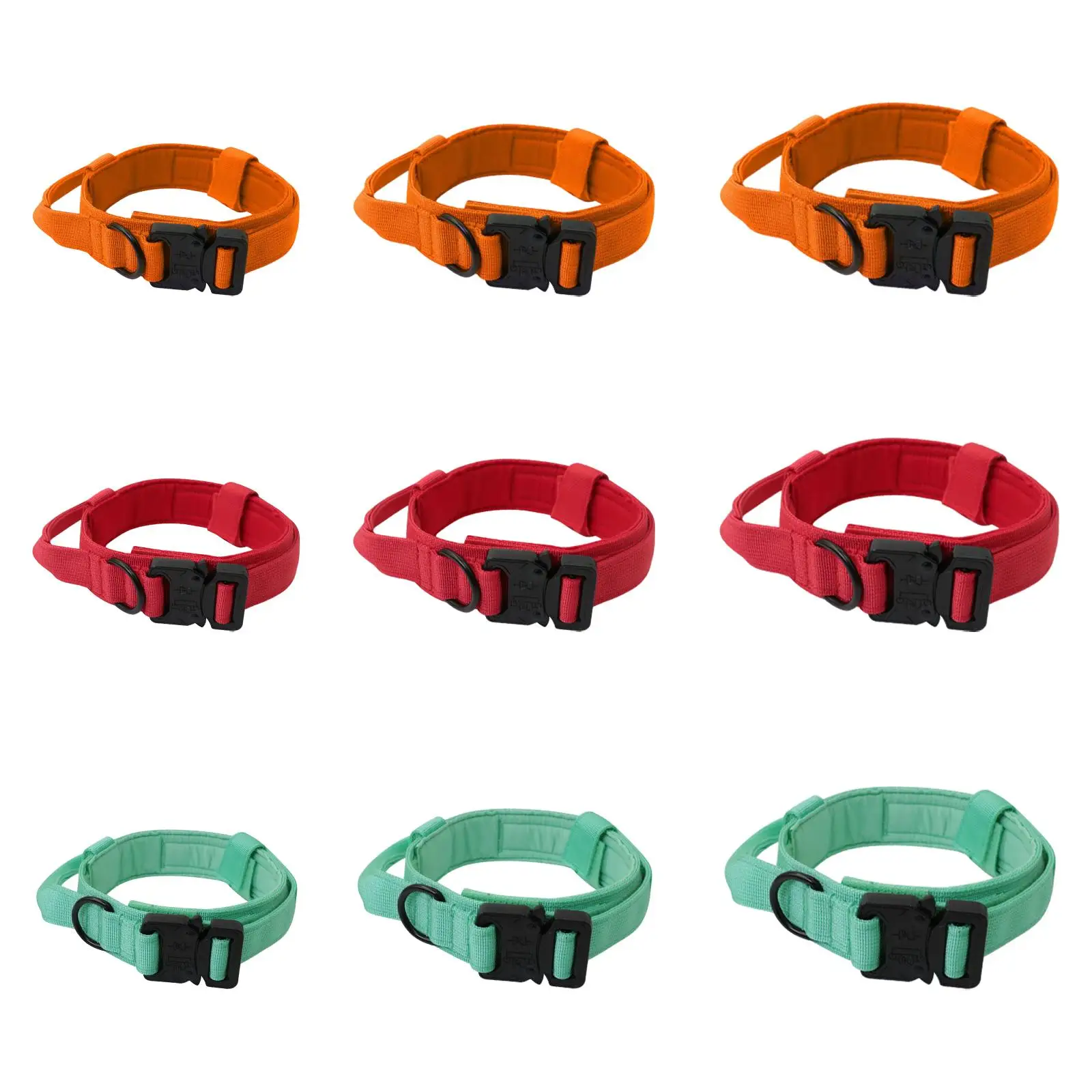 Durable Dog Collar with Handle Adjustable Quick Release Buckle Nylon Training Collar for Puppy Working Travelling Accessories