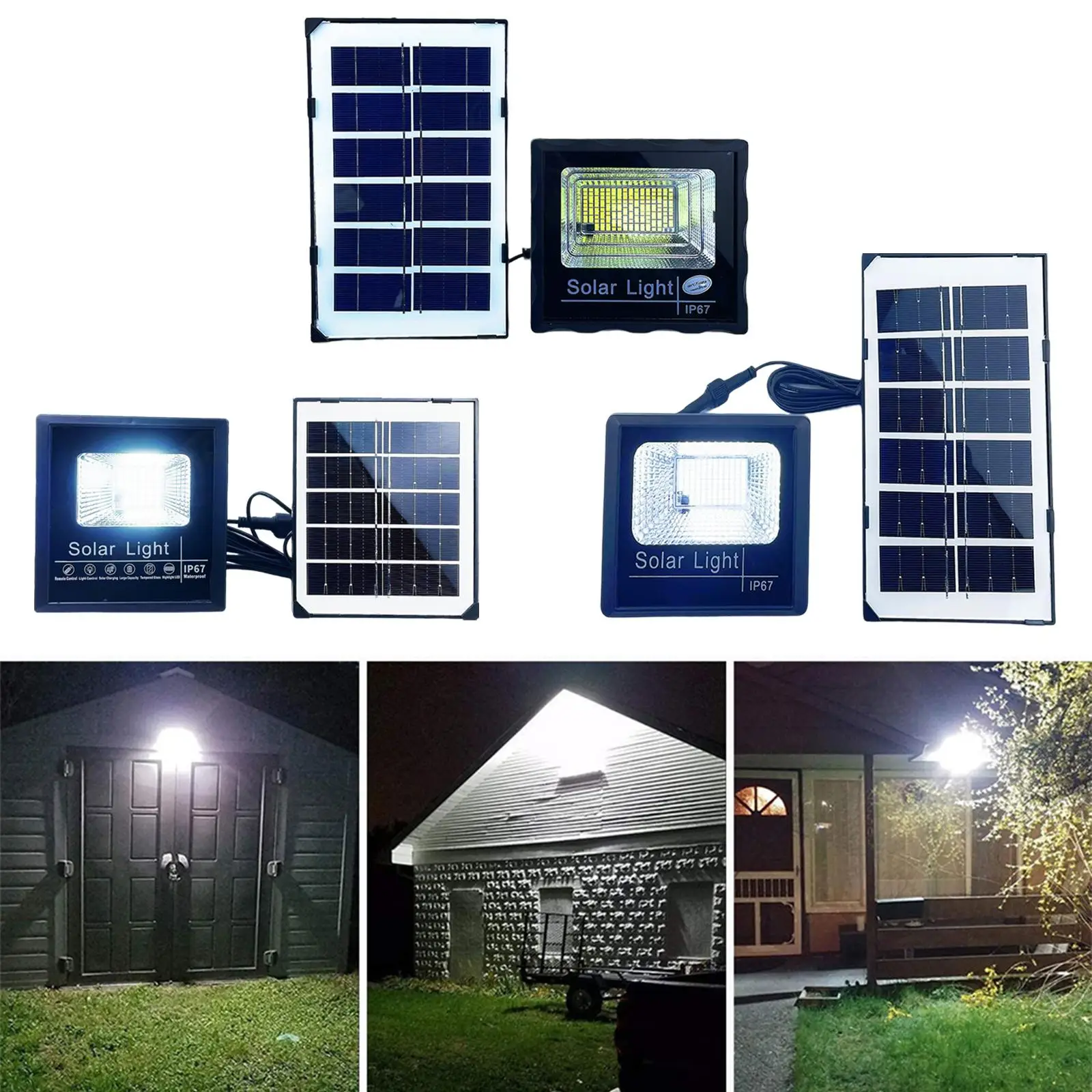 Solar Light IP67 Waterproof Motion Sensor Outdoor Wall Lamp for Garden Yard Garage Street