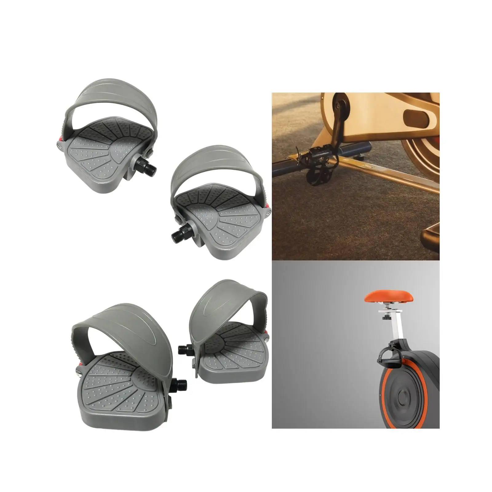 Exercise Bike Pedal with Adjustable Strap  Pedal for 9/16