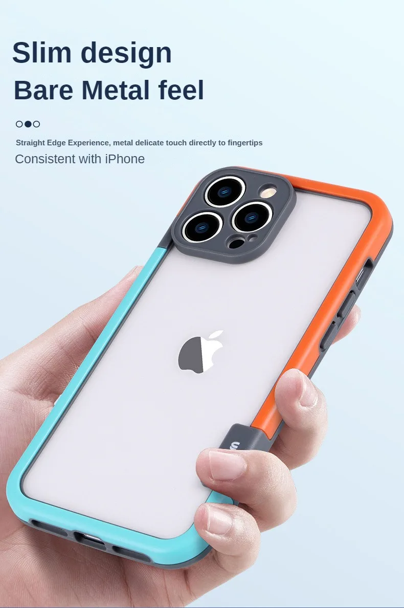For iPhone 15 14 13 Pro Max Plus Mini Phone Case Colorful Soft Silicone Bumper Frame Shockproof Protection Only Border No Back