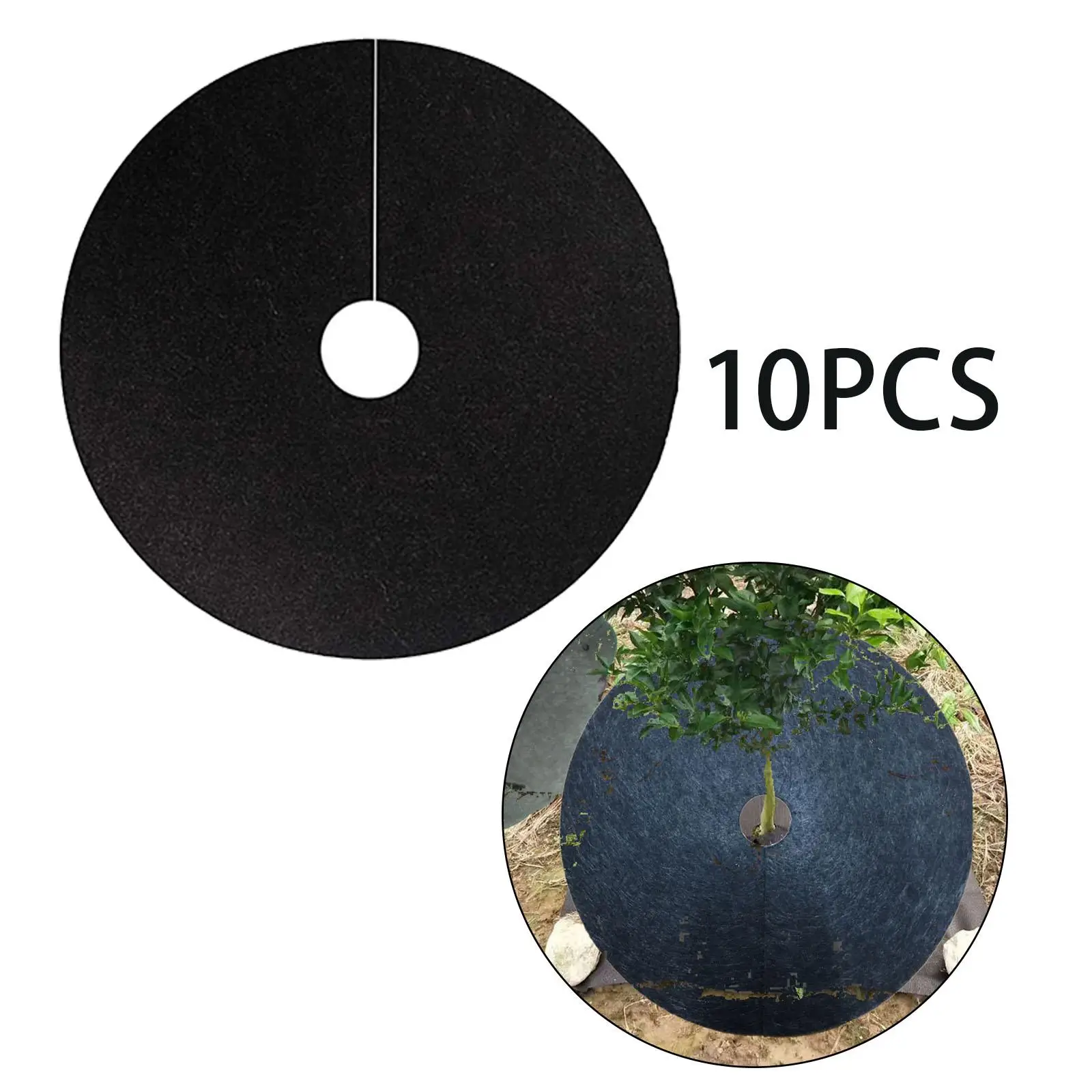 10Pcs 52cm Tree Rings Weed Barrier Non Woven Fabric Durable Easy Install