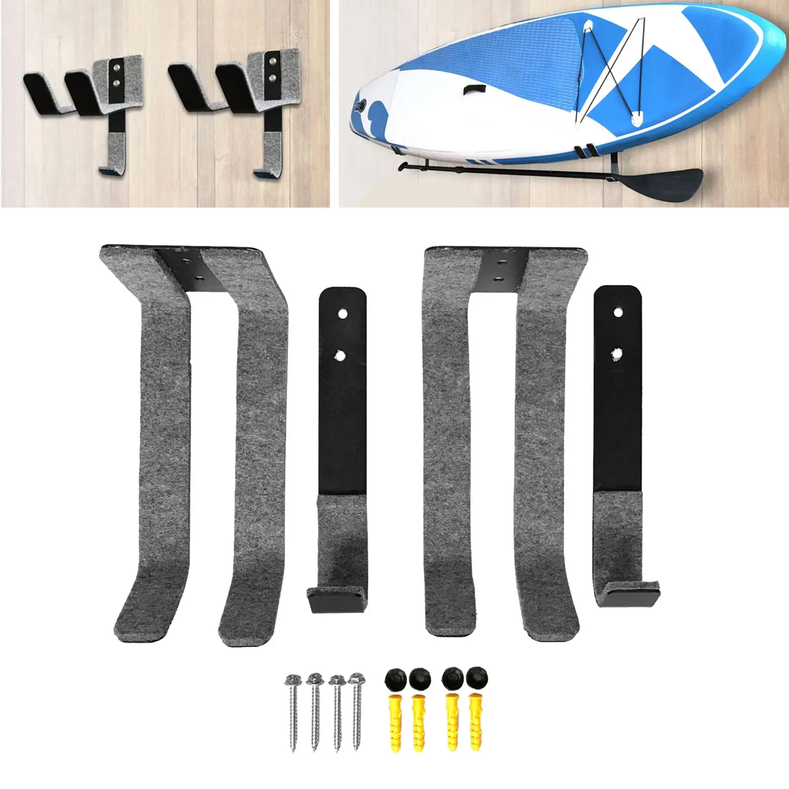 Metal Surf Board Rack Holds Both Long Boards and Short Boards with Foam