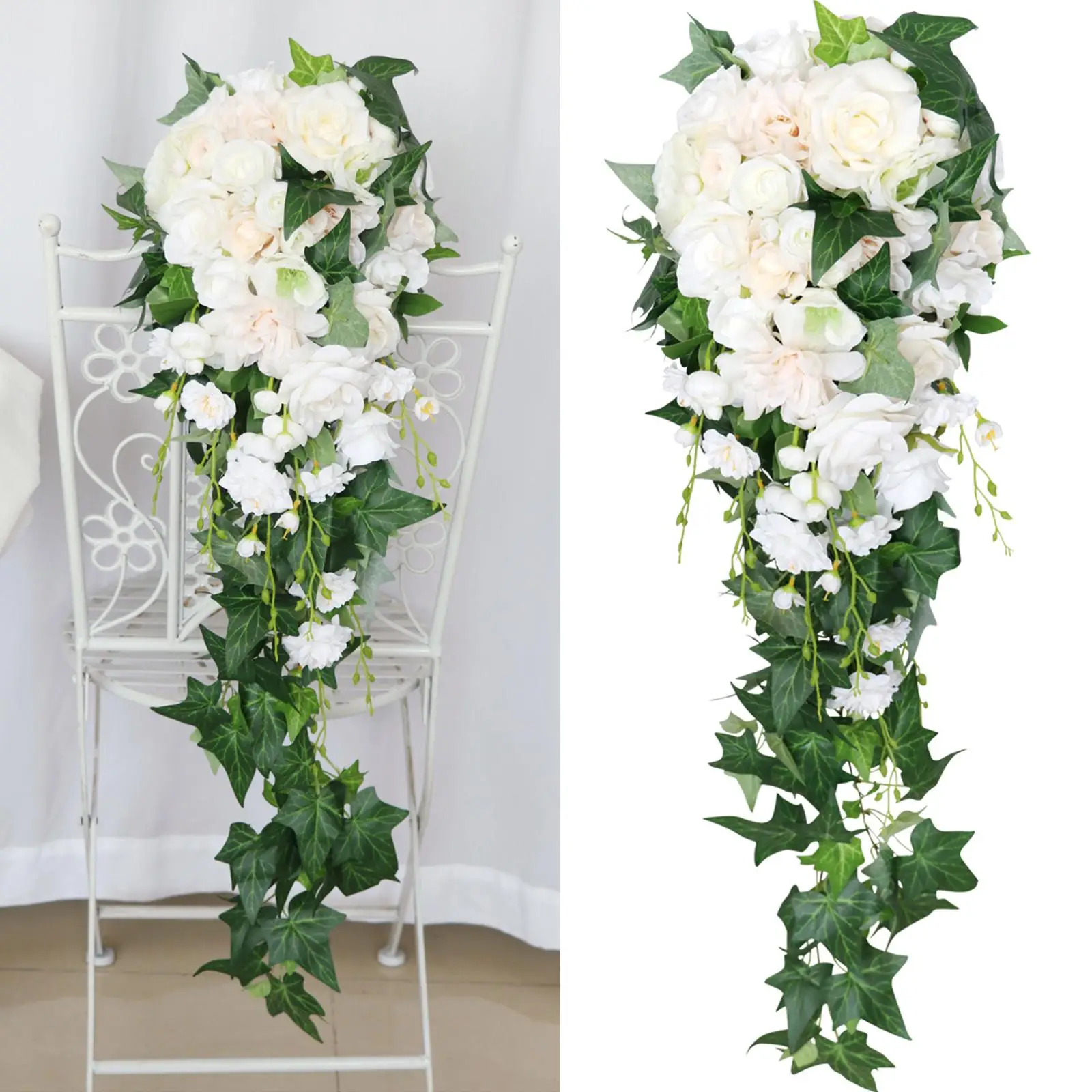 Wedding Bouquets Waterfall Flowers Bridal Bouquet for Church Decor Party