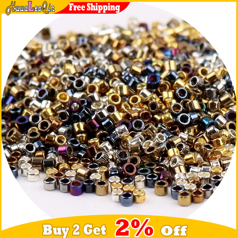 1000 Stück 1,6 mm metallische Glasperlen 11/0 lose Abstandsperlen für Handarbeiten, Schmuckherstellung, DIY-Charms, handgefertigtes Nähen – Detail 1