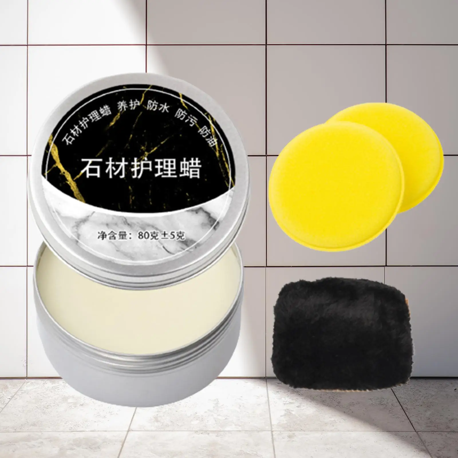 Beeswax Polish for Wood Furniture Restoration Care Beeswax with Sponge Wood Seasoning Beewax for Marble Furniture Care Floors