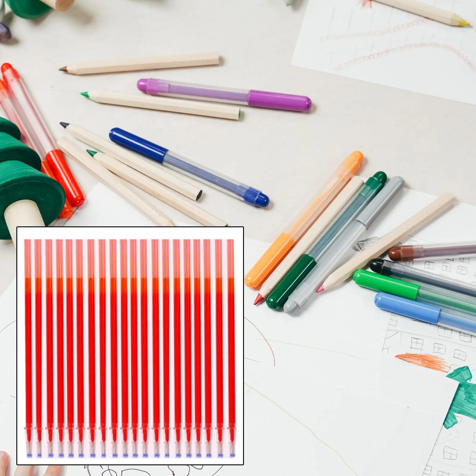 20Pcs Refill for Erasable Gel Pen 0.5mm Heat Erasing for School Writing