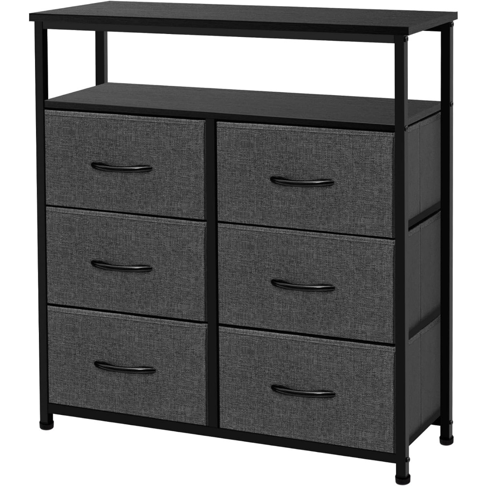 Description Picture 4 of item6 Drawers Dresser Fabric Dresser for Bedroom, Tall Storage Organizer Unit for Bedroom/Entryway/Living Room, Grey (6-Drawers)