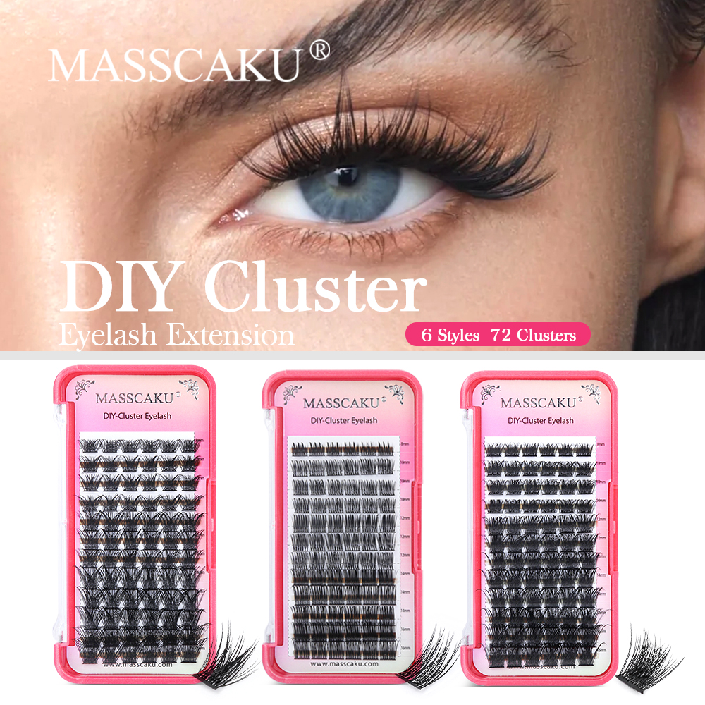 Best of MASSCAKU Newest 72PCS DIY Cluster Eyelash Extension Dovetail Faux Heat Bonded Clusters Lashes Cosmetics Easy To Get Makeup Tools Reviews & Tips